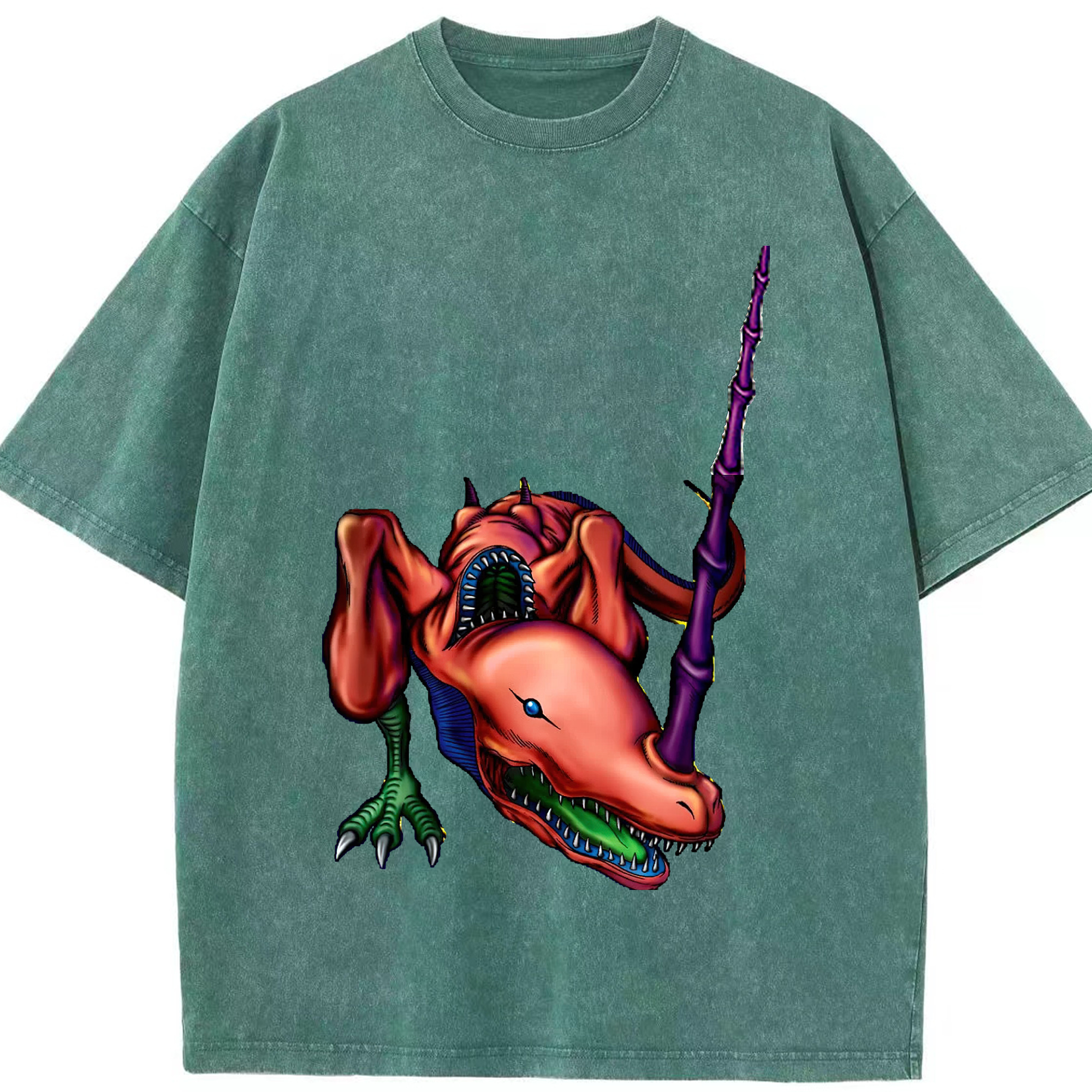（画像用） 遊☆戯☆王 Yu-Gi-Oh! 綿100% ヴィンテージ風 半袖Tシャツ（フロントプリント）